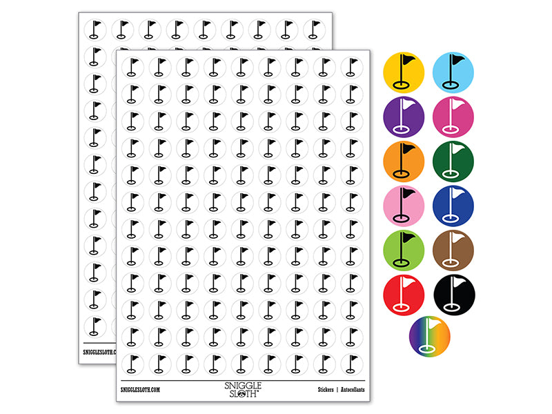 Golf Hole Flag 200+ 0.50&#x22; Round Stickers