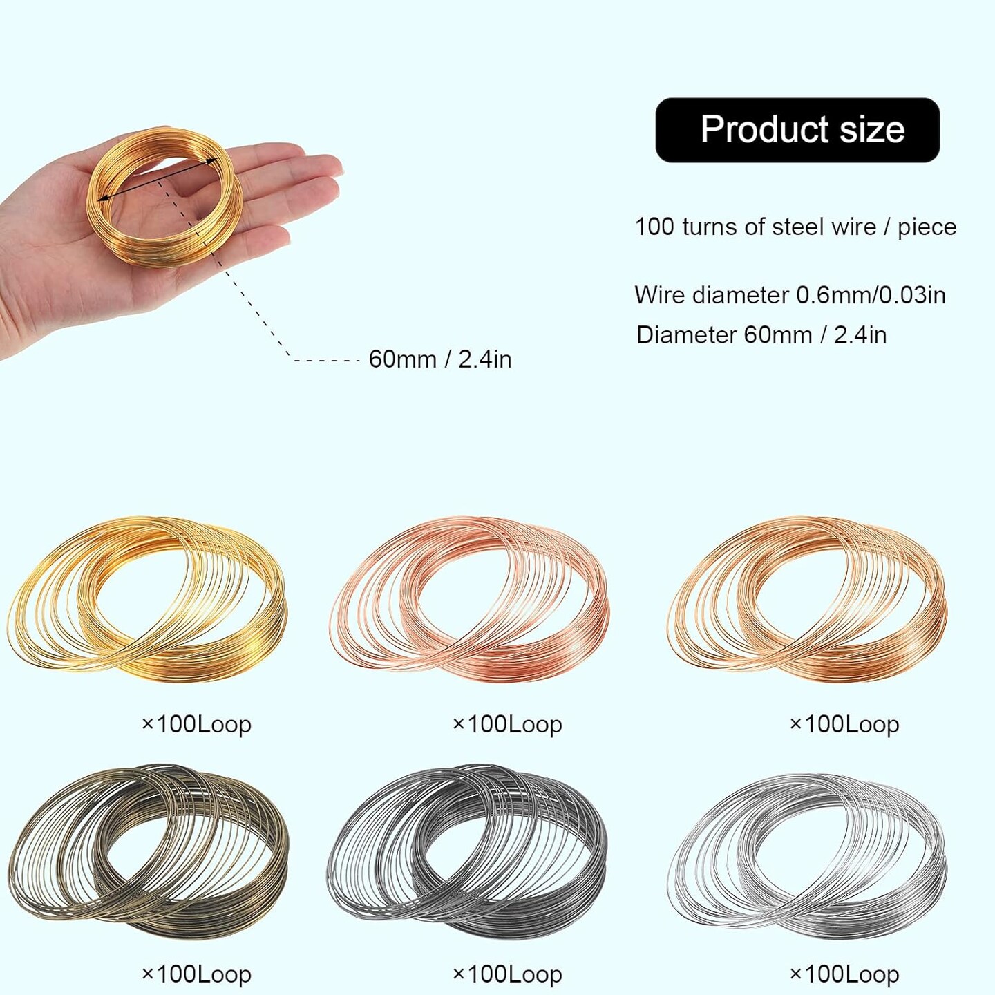 Jewelry Wire Memory Beading Wire Steel Memory Wire Multicolor Jewelry Wire for Jewelry Making Supplies Necklace Bracelet Earring Crafts DIY (600)