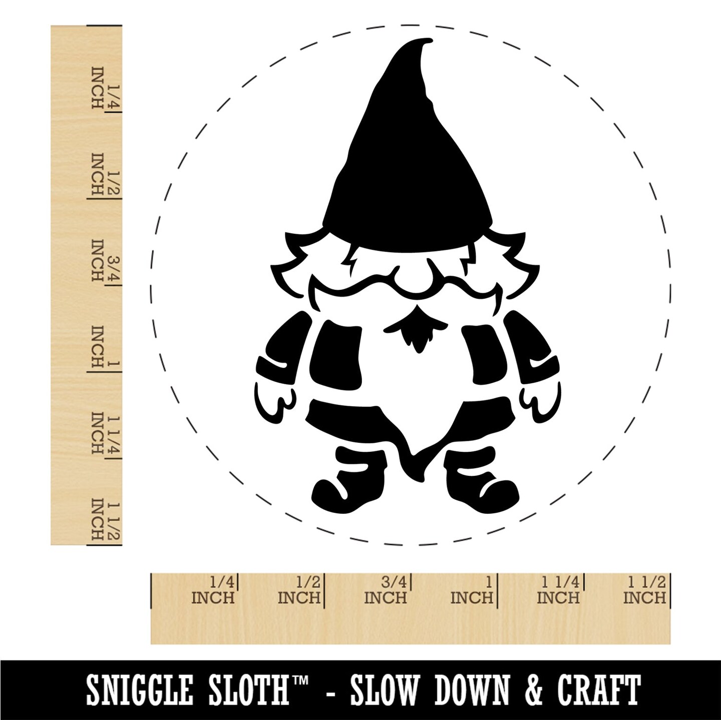 Whimsical Little Garden Gnome Self-Inking Rubber Stamp Ink Stamper for Stamping Crafting Planners