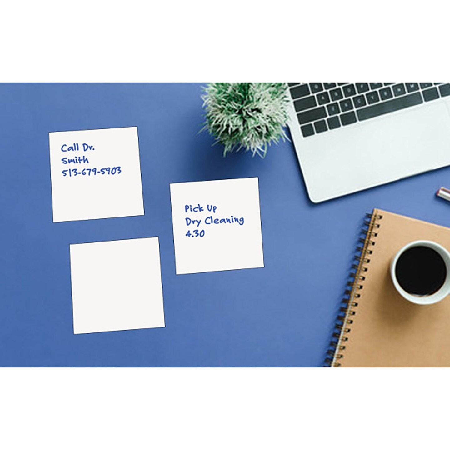 Dry Erase Stickables with Dry Erase Marker, White, 3&#x22; x 3&#x22;, 12 Per Pack, 2 Packs