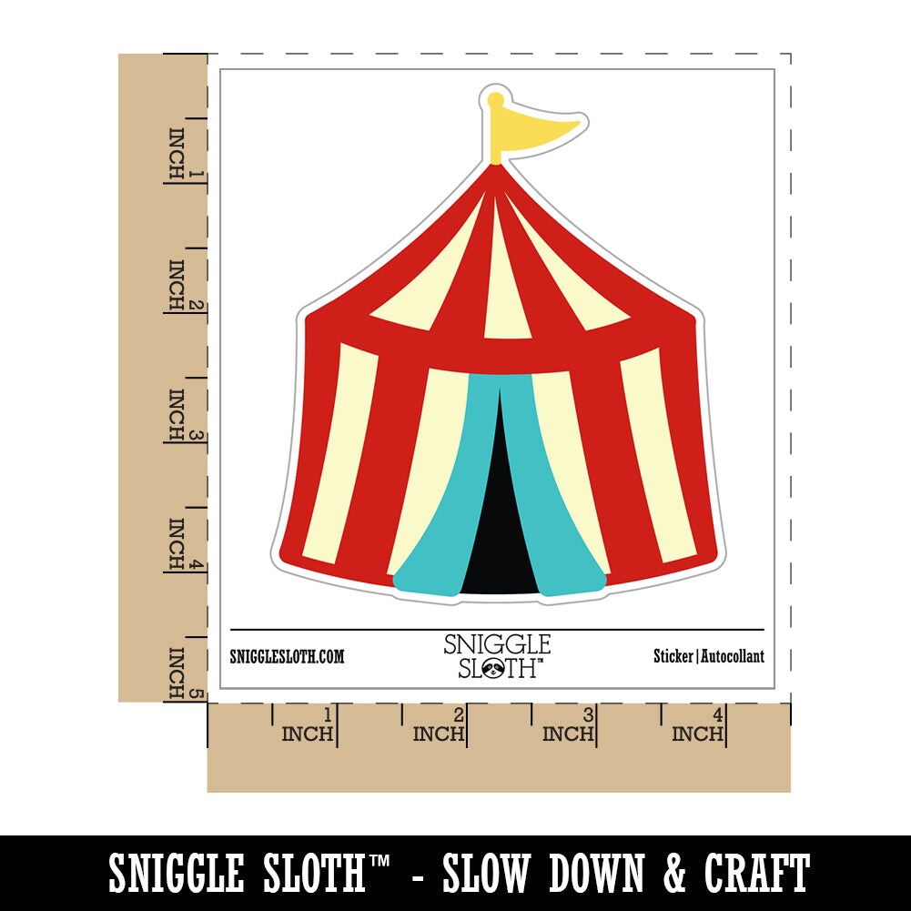 Circus Tent Waterproof Vinyl Phone Tablet Laptop Water Bottle Sticker Set - 5 Pack