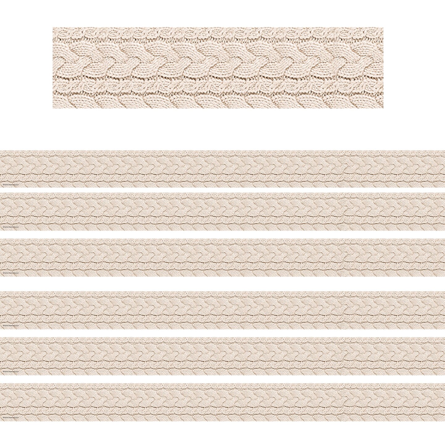 Cable Knit Sweater Straight Border Trim, 35 Feet Per Pack, 6 Packs