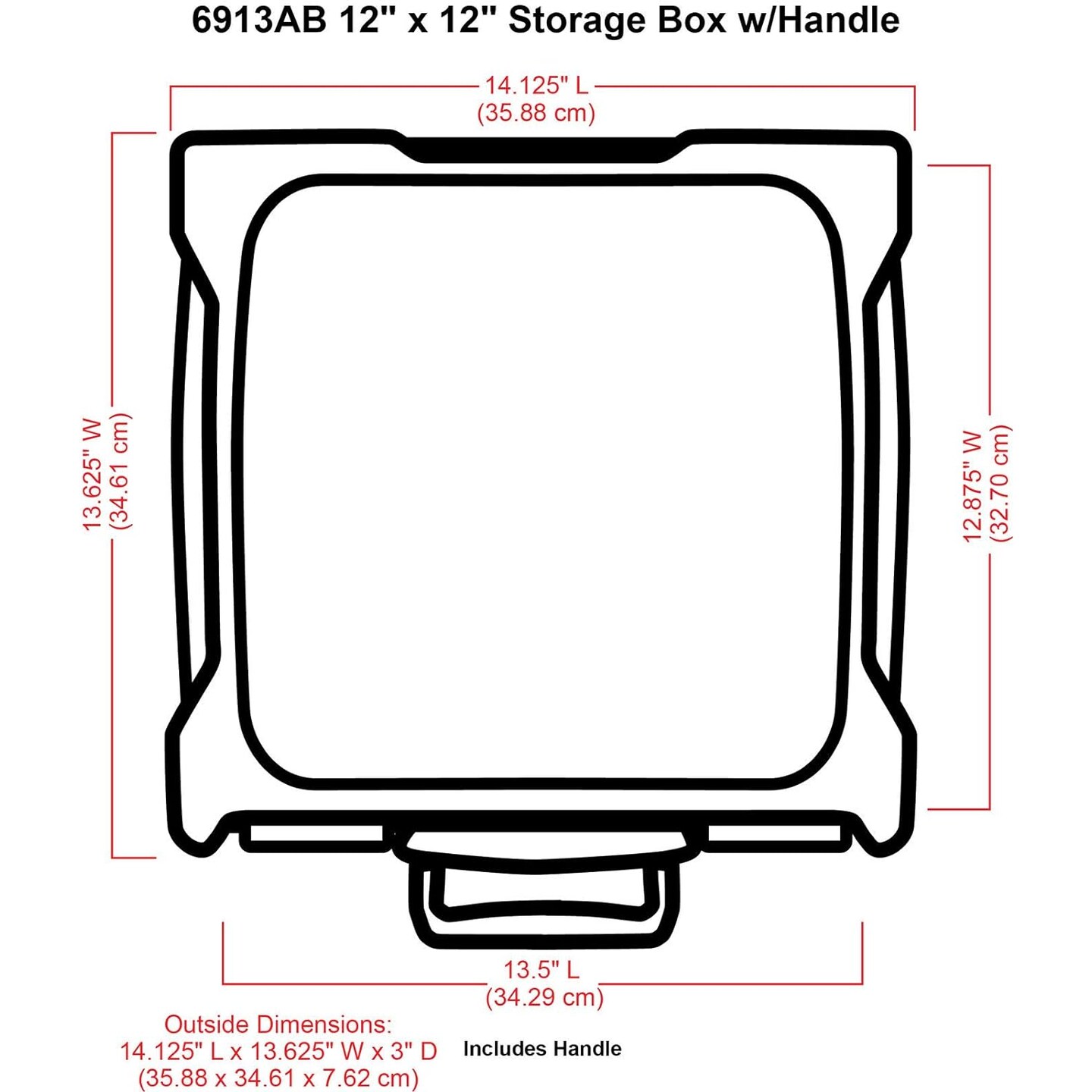 12&#x22; x 12&#x22; Portable Art &#x26; Craft Organizer with Handle 3-Pack, [3] Plastic Storage Cases, Clear