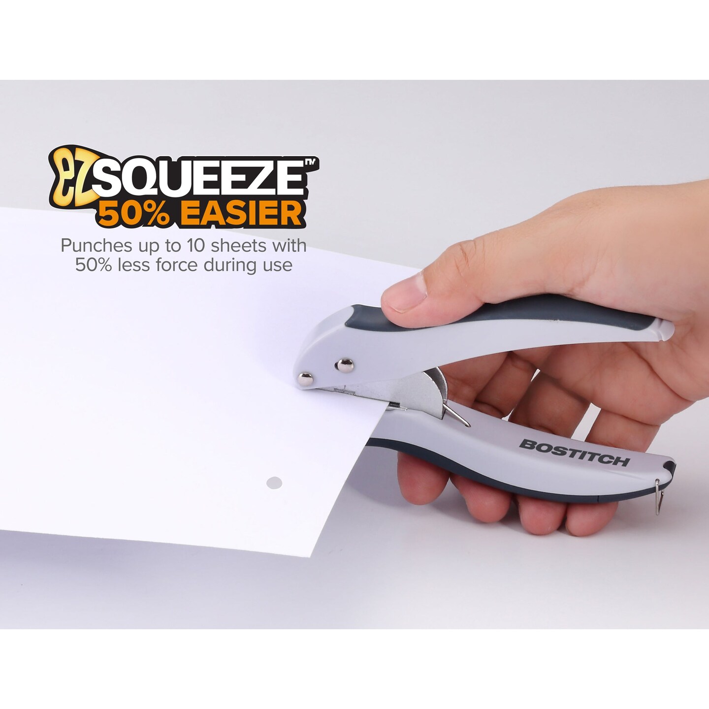 EZ Squeeze&#x2122; 1-Hole Punch, Gray, Pack of 5