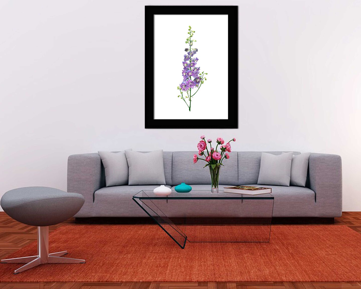 Larkspur Flower Watercolor Art Print Delphinium July Birth Month Flower Painting Wall Art Birthday Gift for Mom Home Decor Wild Flowers Gift product 6
