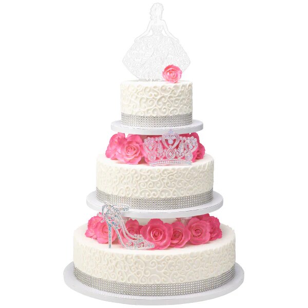Princess, Crown and Shoe Silver Quincea&#xF1;era Cake Kit Topper