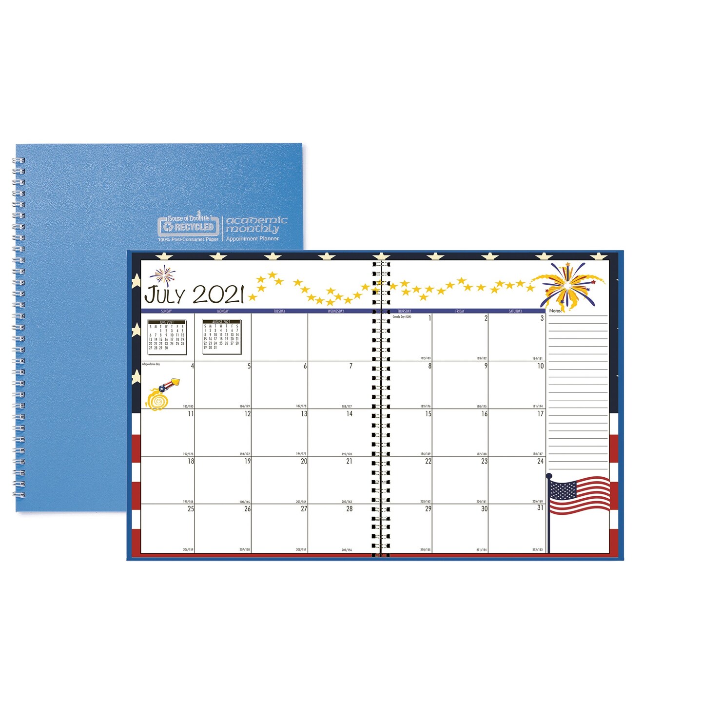 Academic Seasonal Monthly Calendar Planner, 12 Months July-June, 7&#x22; x 10&#x22;