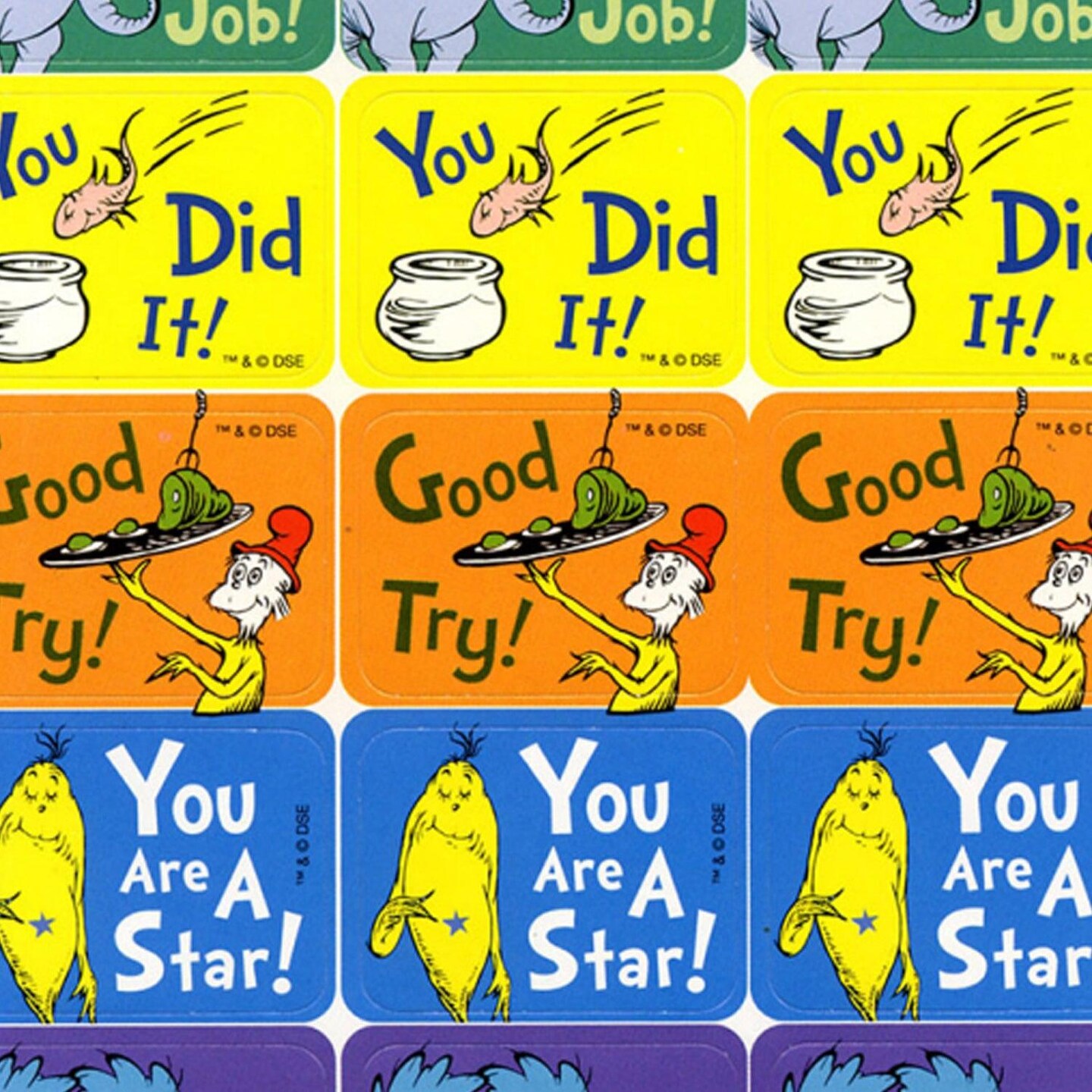 Dr. Seuss&#x2122; Success Stickers, 120 Per Pack, 12 Packs