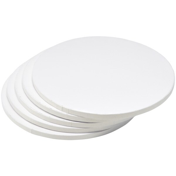 12&#x22; Round White Foil Cake Board 5ct