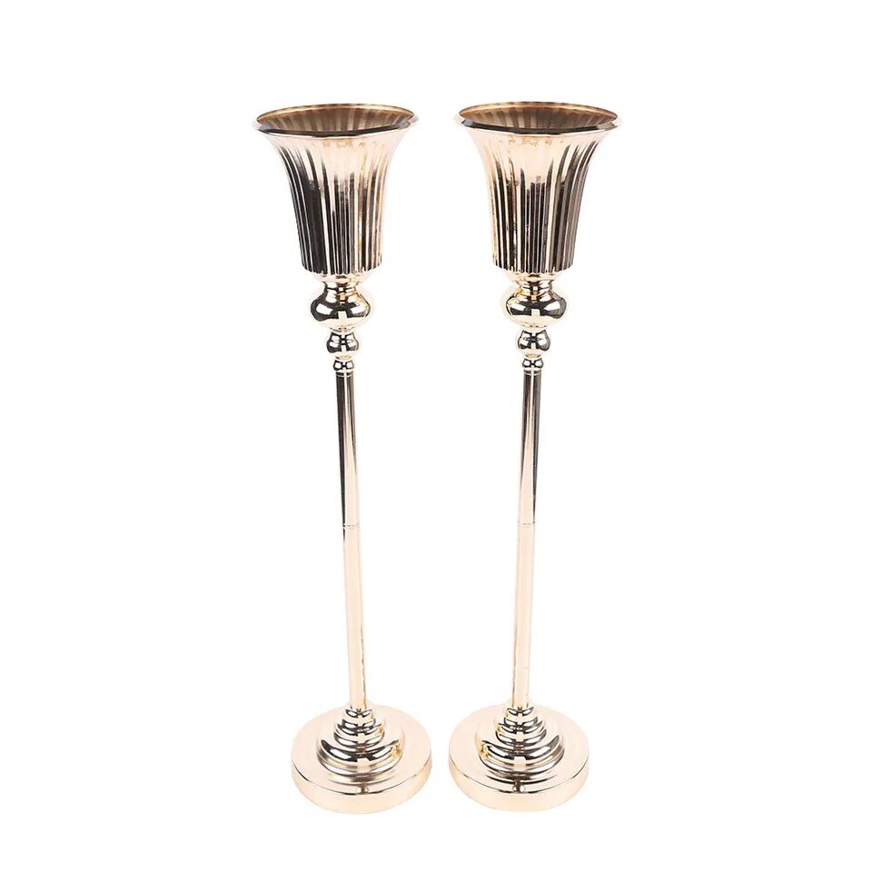 2-Pieces Metal Trumpet Vases for Wedding Centerpieces