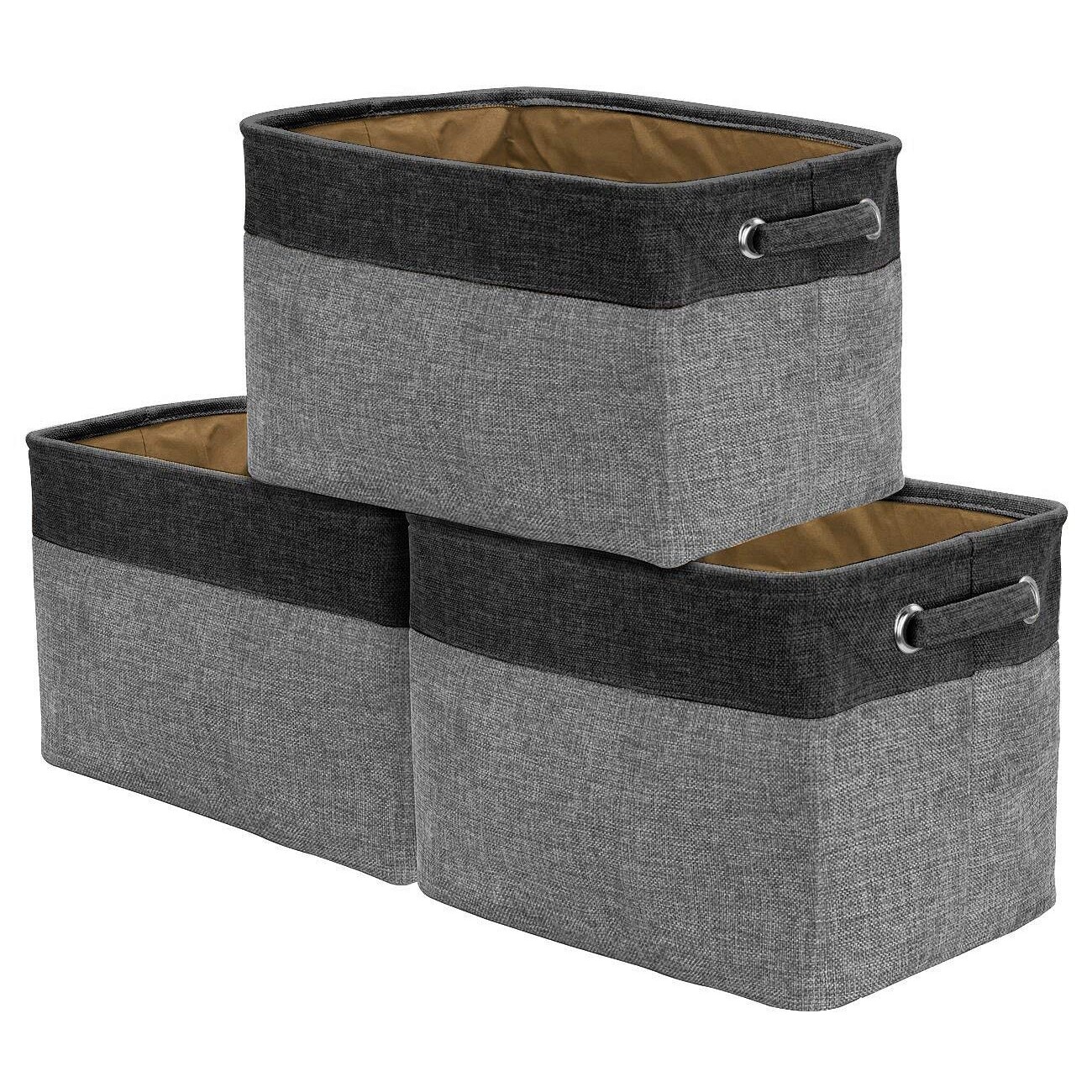 Sorbus 3 Pack Fabric Cubby Organizer - Large Sturdy Foldable Storage Bins with Handles - Lightweight and durable