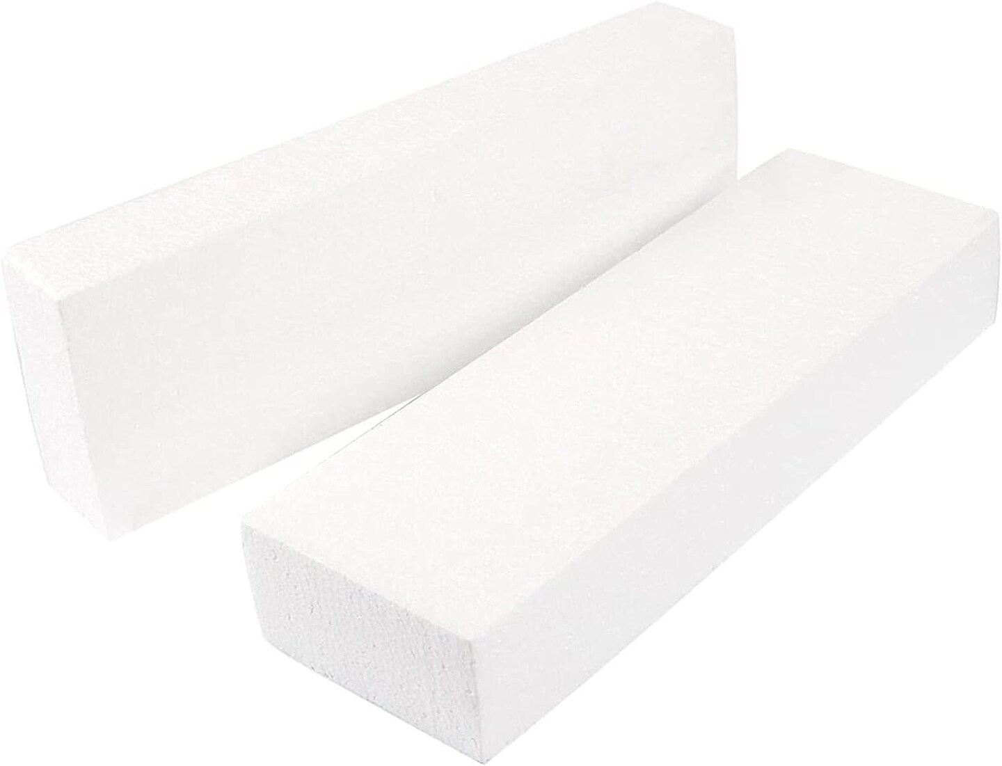 6 Pack Foam Blocks for Crafts - 12x4x2 inch Polystyrene Brick Rectangles for Art Sculpting, Flower Arrangements, DIY, Packing