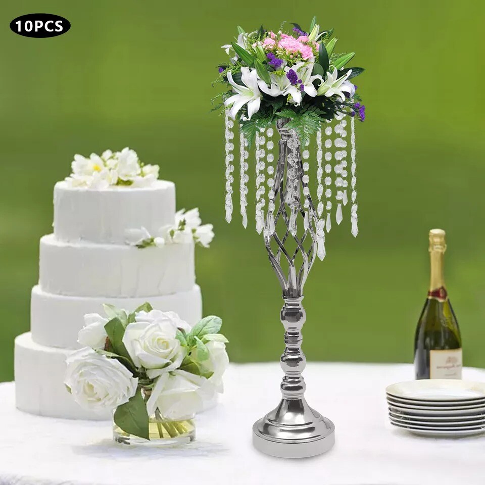 10-Pieces 21.7&#x22; Crystal Wedding Centerpiece Flower Stand