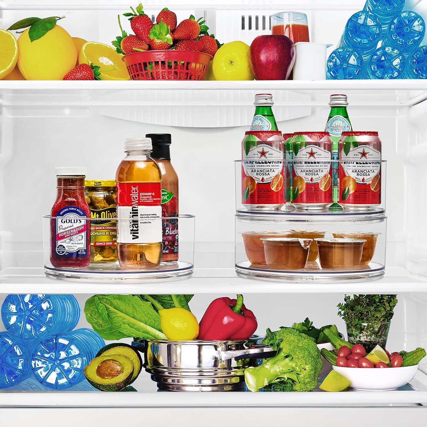 Sorbus Lazy Susan Organizer Set - for Fridge, Pantry, Cabinet, Table, Makeup, Set Includes 1 Tall Lazy Susan, 1 Two Tier