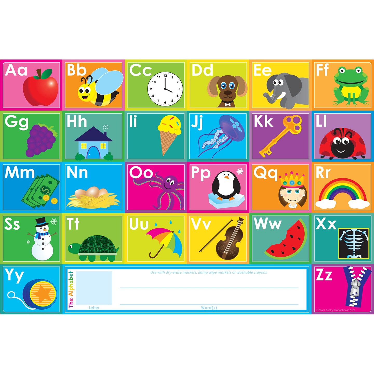 Placemat Studio&#x2122; Smart Poly&#xAE; ABC&#x27;s Learning Placemat, 13&#x22; x 19&#x22;, Single Sided, Pack of 10