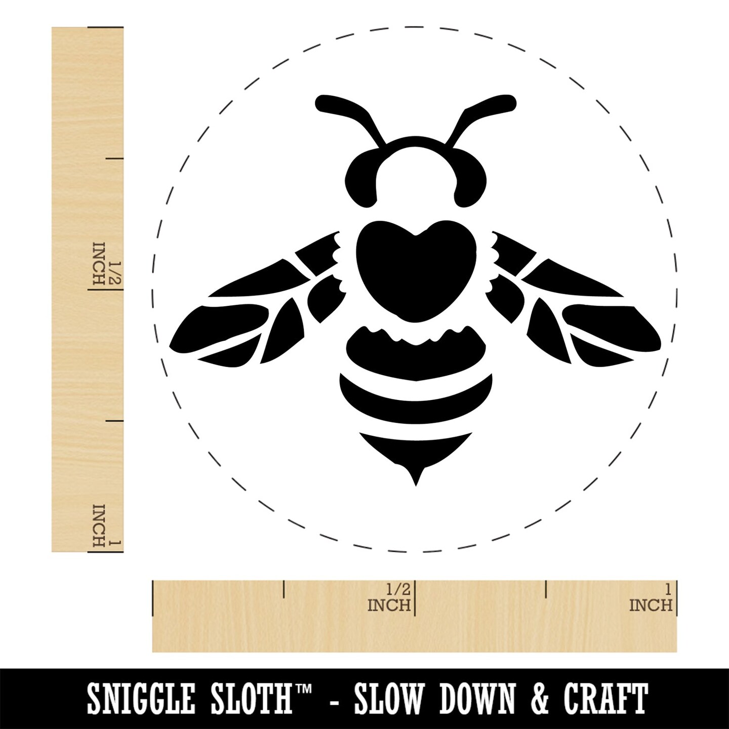 Cute Honey Bumblebee with Heart on Back Self-Inking Rubber Stamp Ink Stamper for Stamping Crafting Planners