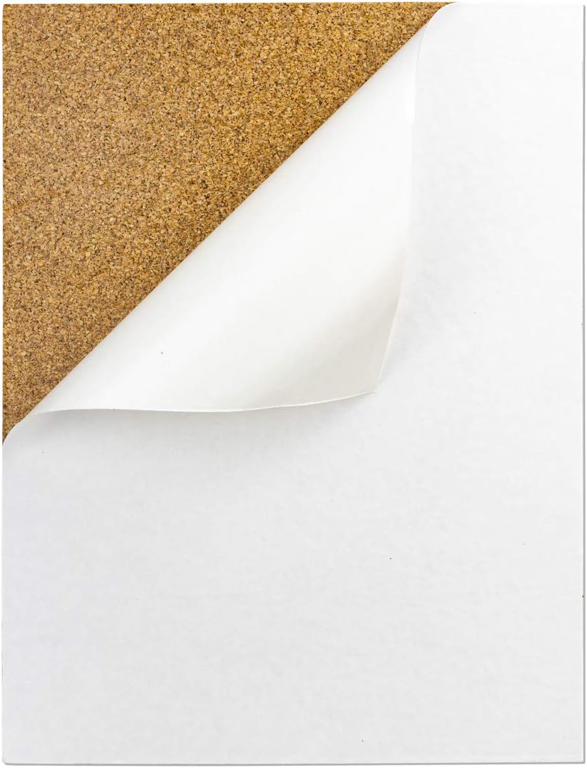Cork Sheets – 2 mm Thick Self Adhesive Cork – 8.5 x 11 Inches, 2 Pack