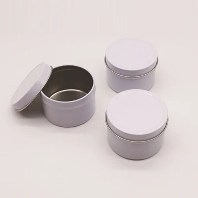 Bulk 48 Pc. White Round Metal Favor Tins