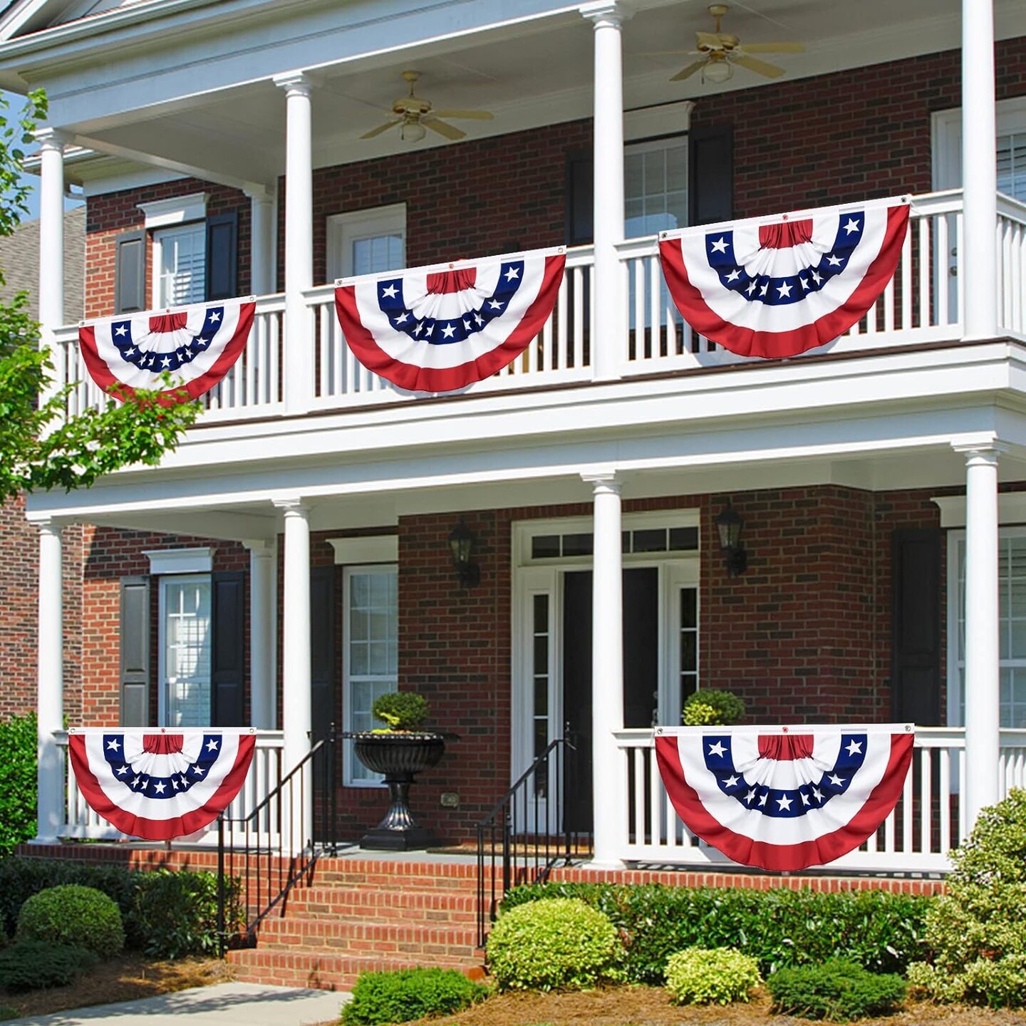 Fancy Half Fan Banner Flag for Memorial Day Decoration
