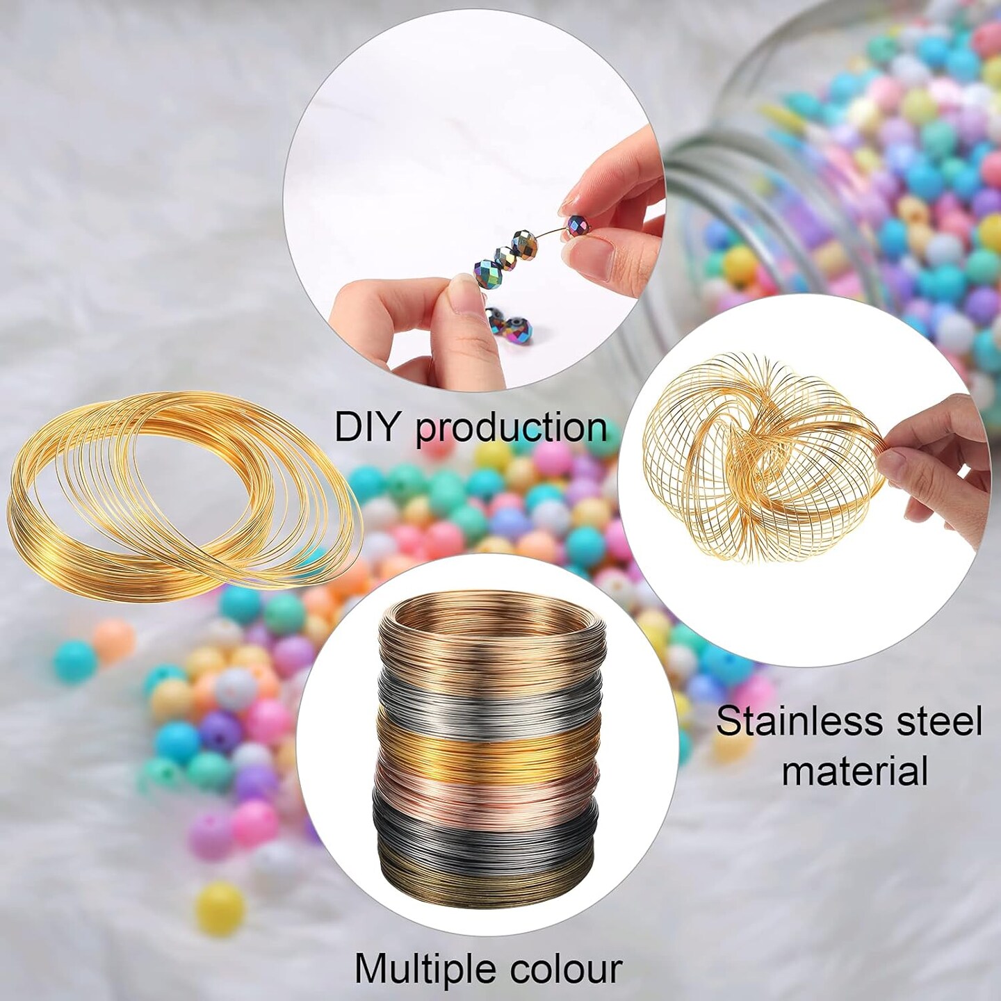 Jewelry Wire Memory Beading Wire Steel Memory Wire Multicolor Jewelry Wire for Jewelry Making Supplies Necklace Bracelet Earring Crafts DIY (600)