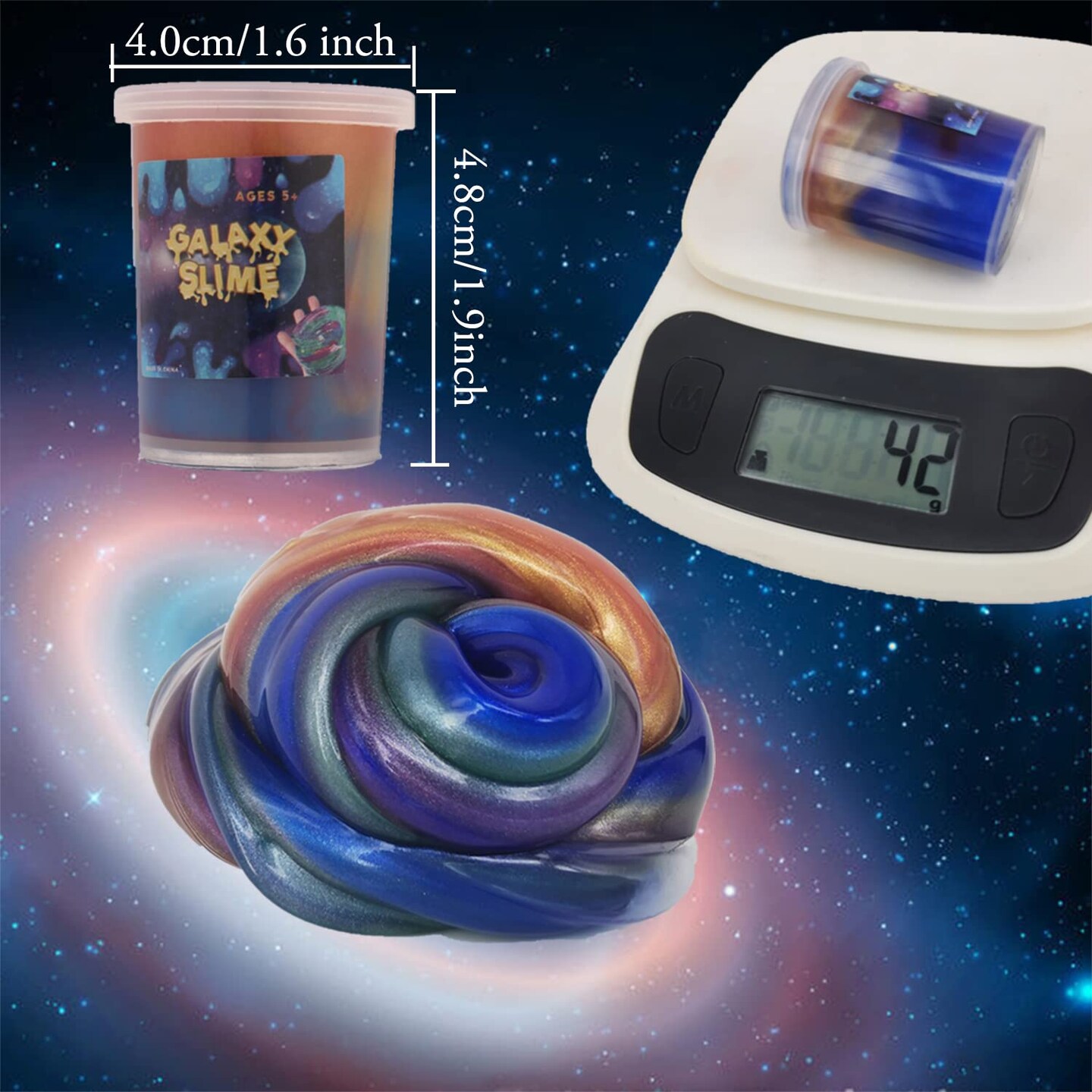 24 Pieces Colorful Galaxy Slime, Stretchy & Non-Sticky,Idea Stocking Stuffers for Christmas,Party Favors for Kids, Sensory and Tactile Stimulation, Stress Relief, Educational Game, for Girls & Boys