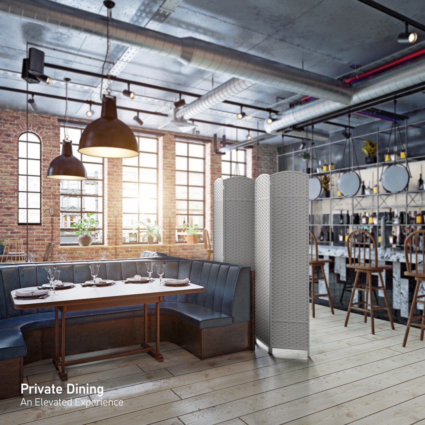 Sorbus 4 Panel Room Divider Panel, 6 ft. Tall Extra Wide Double Hinged Panels - Folding Privacy Screens