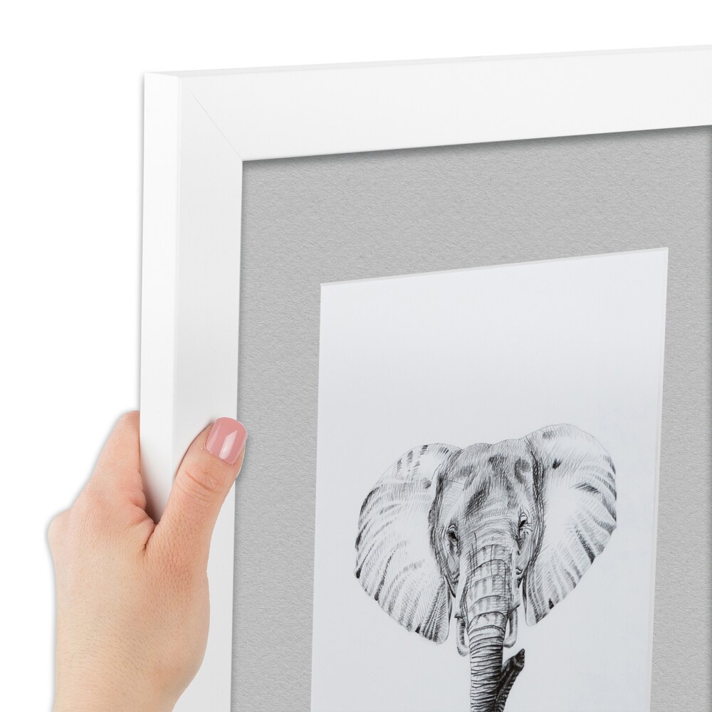 ArtToFrames Collage Photo Picture Frame with 5 - 4x6 inch Openings, Framed in White with Over 62 Mat Color Options and Plexi Glass (CSM-3966-153)