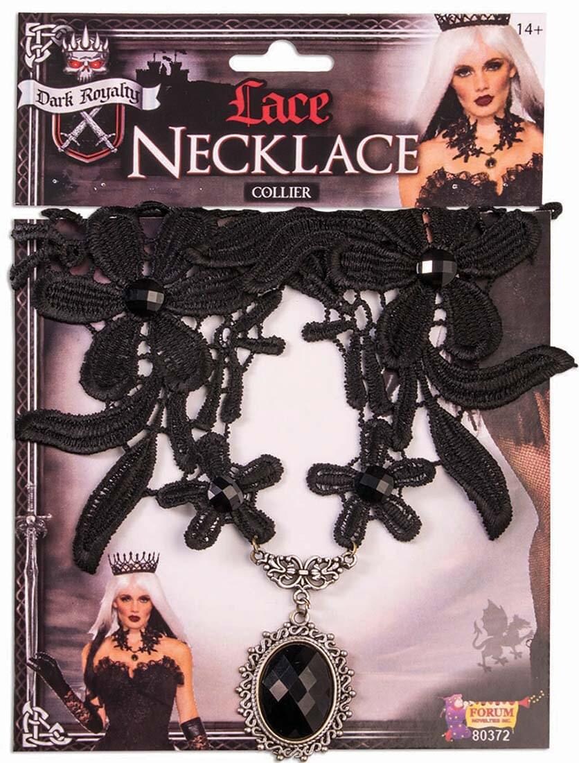 Dark Royalty Black Lace Adult Costume Necklace