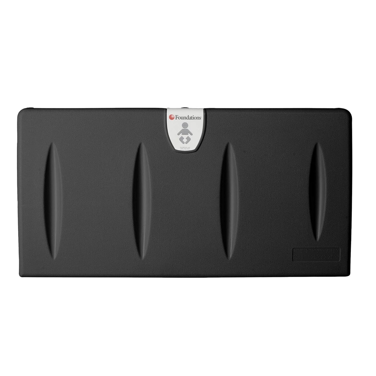 100-EH-02 Classic Horizontal Surface-Mounted Baby Changing Station for Commercial Restrooms, Includes Safety Straps and Liner Dispenser, Easy to Clean &#x26; Install, Made in the USA (Black)