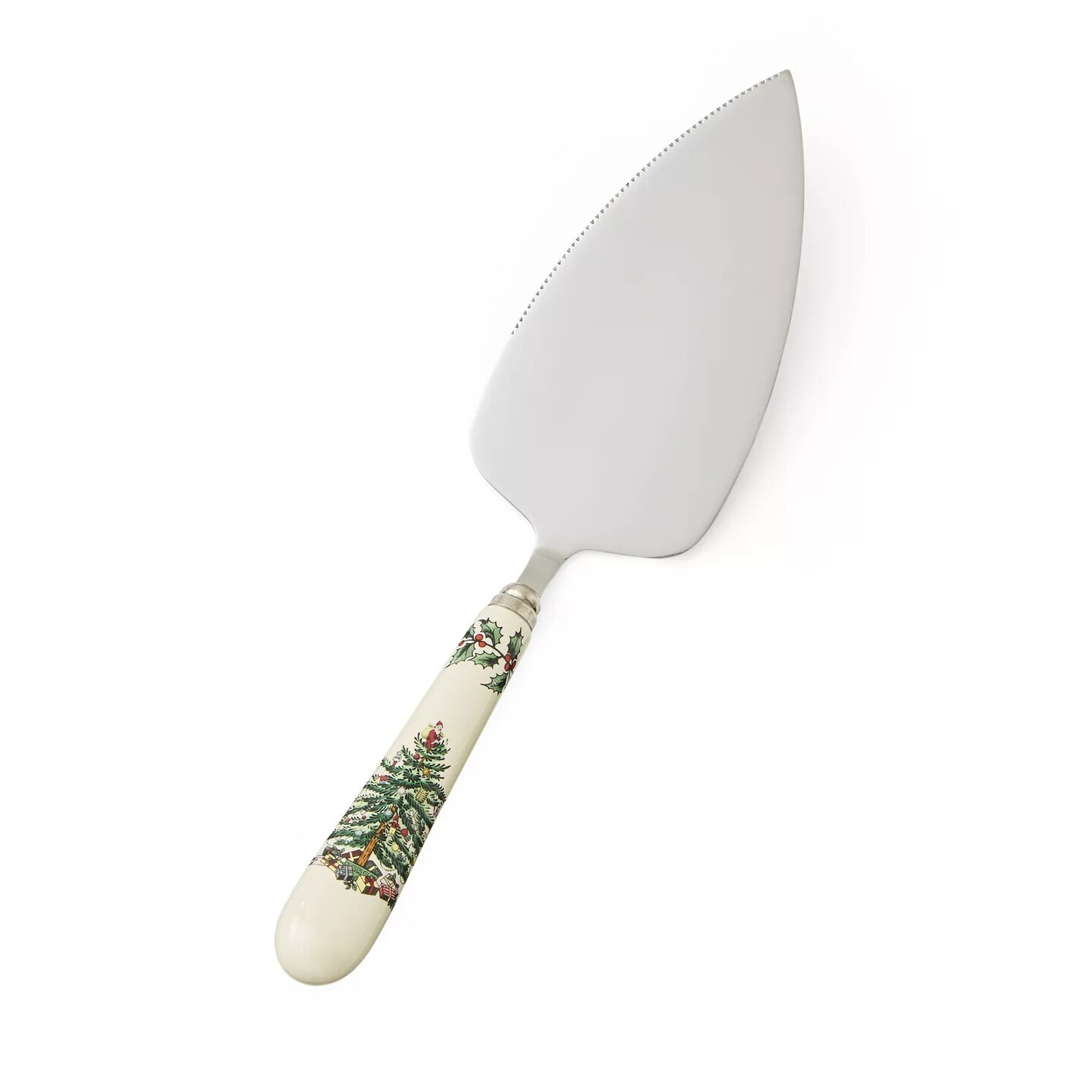 Spode Christmas Tree 10.5&#x22; Cake Knife/Server, Fine Porcelain &#x26; Stainless Steel