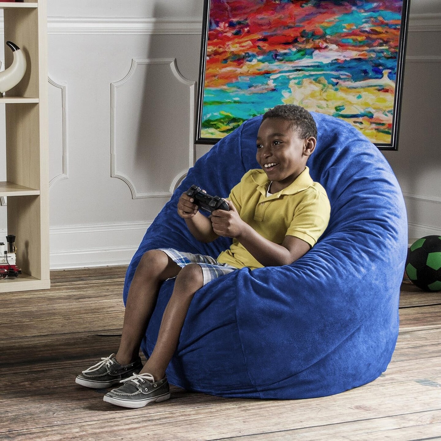 Bean Bags Cocoon Junior Kids Bean Bag, 4-Feet, Blueberry Microsuede