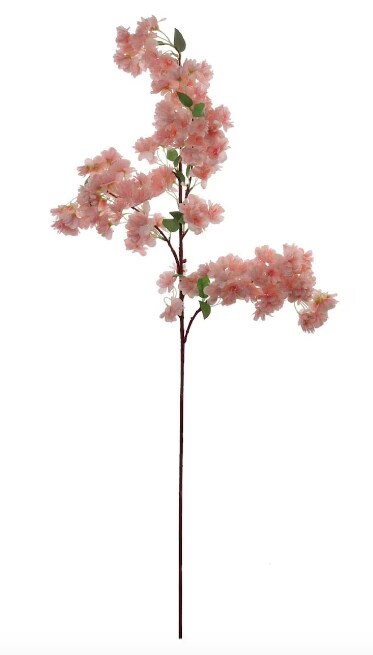 Silk Cherry Blossom Flower Branches, 40", Set of 3 Blush Pink
