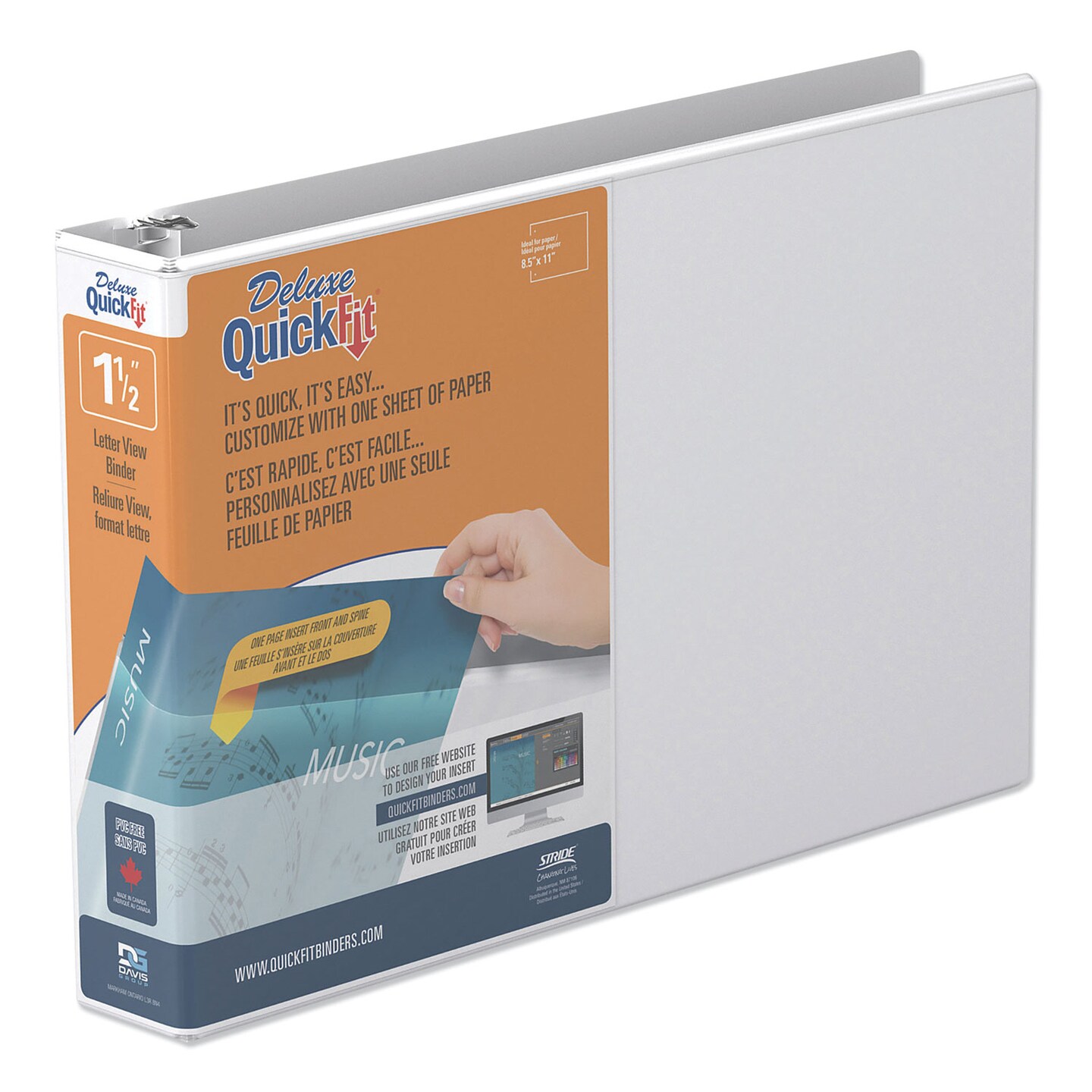 Stride QuickFit Landscape Spreadsheet Round Ring View Binder 3 Rings 1.5  Capacity 11 x 8.5 White | Michaels