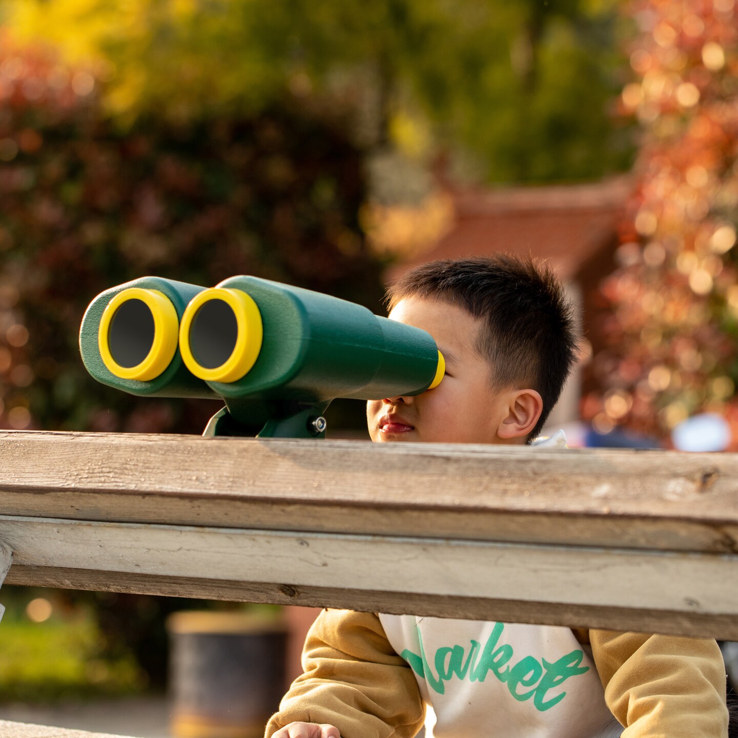 Green and Yellow Plastic Outdoor Gym Playground Pirate Ship Double Telescope, Kids Treehouse Toy Accessories Binocular