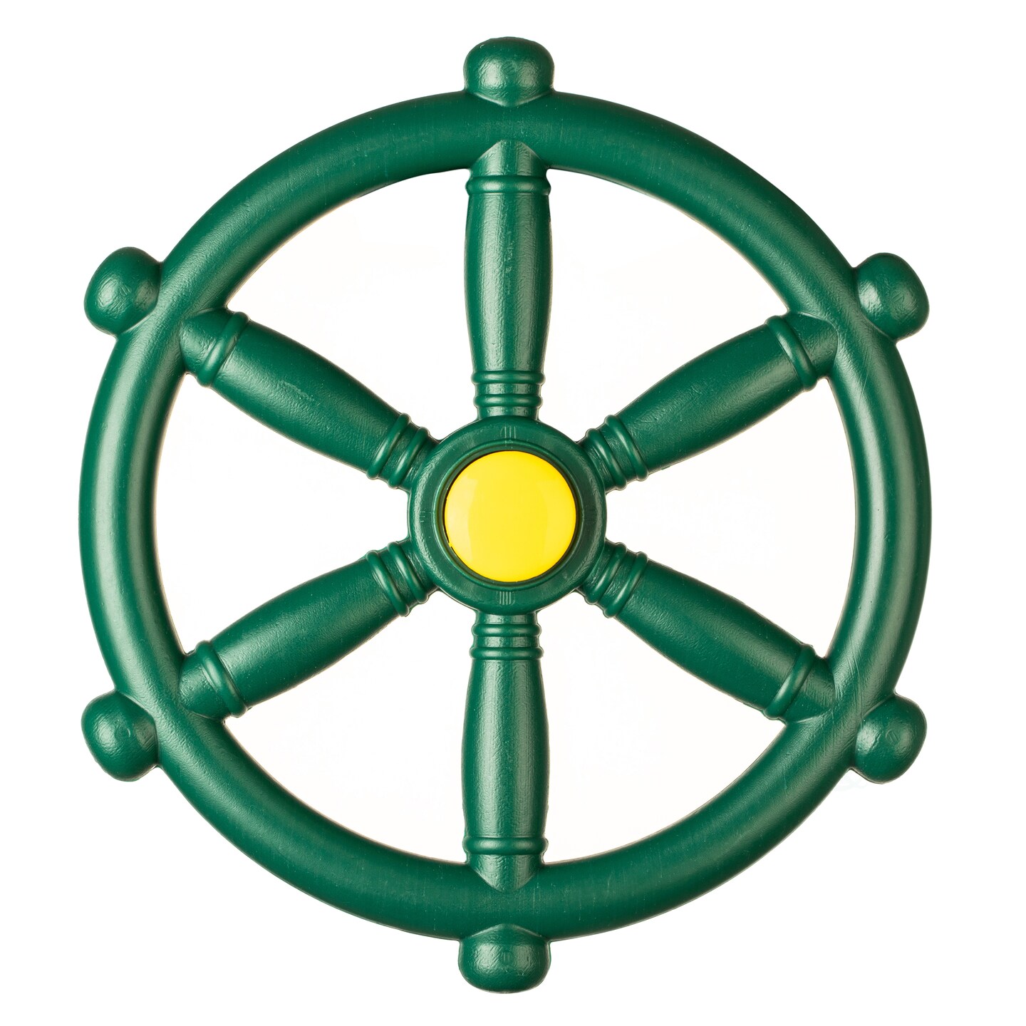 Green and Yellow Outdoor Playground Captain Pirate Ship Wheel, Plastic Playground Swing Set Accessories Steering Wheel