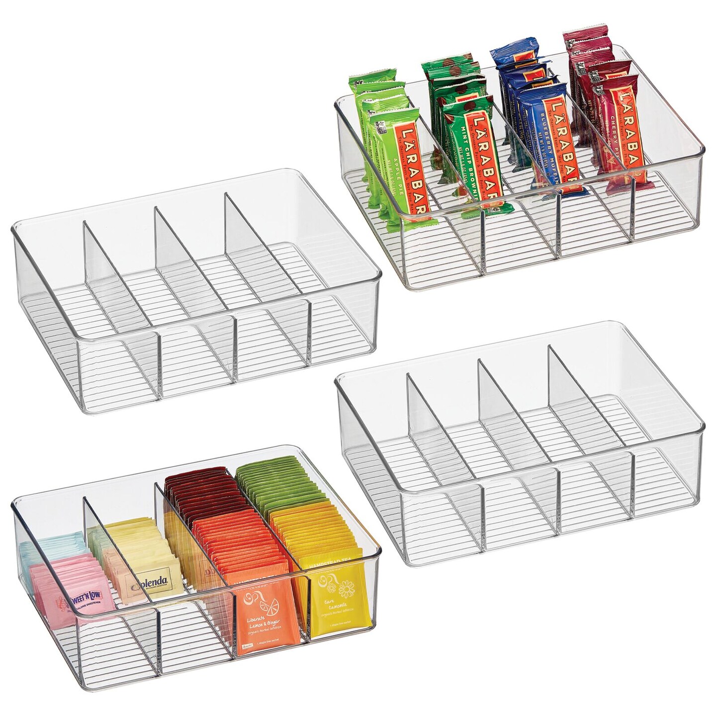mDesign Plastic Kitchen Pantry Food Storage Divided Bin - Clear | Michaels