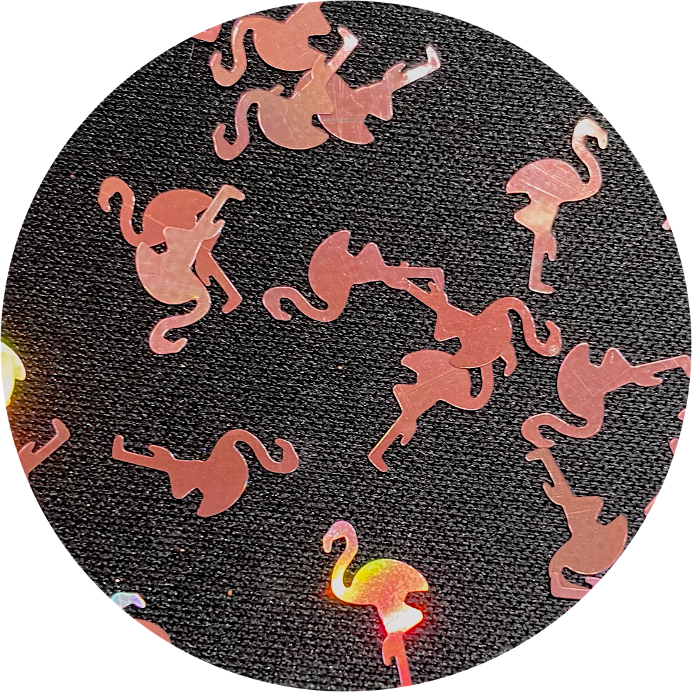 Polyester Glitter - Flamingo Glitter Shapes by Glitter Heart Co.&#x2122;