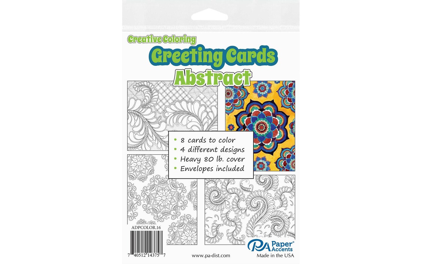 Creative Coloring Card&#x26;Env 4.25x5.5 8pc Abstract