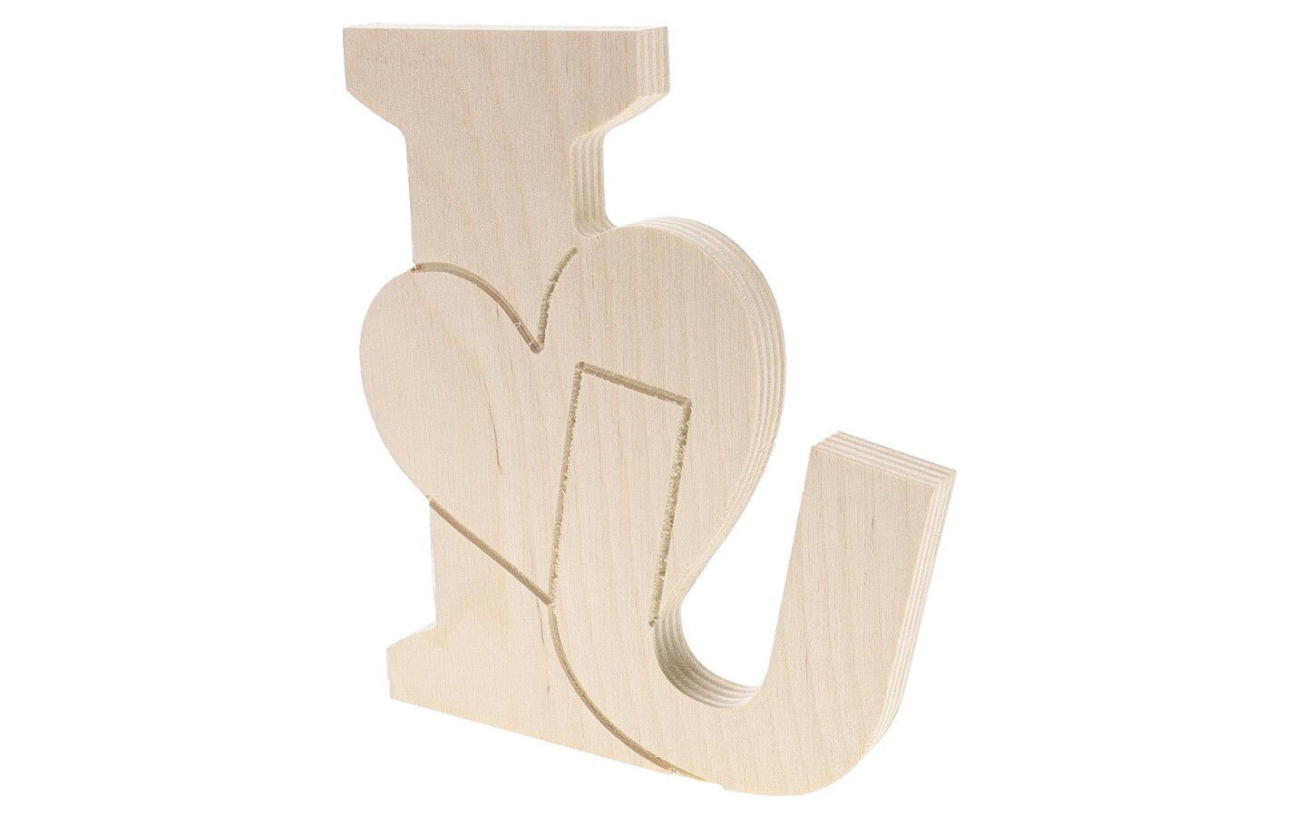 Good Wood Shape I Heart U 5.25x6&#x22;