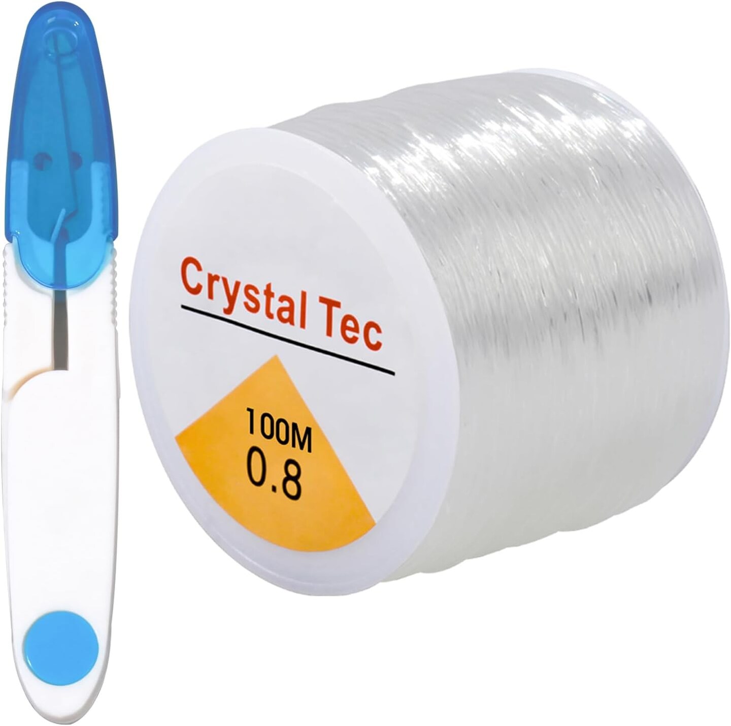 Clay Bead String, 0.8mm*100M Clear Elastic String Cord for Bracelet, Beading and Jewelry Making, Stretchy String for Clay Beads, Bracelet Charms, Pony Beads, Stone Beads