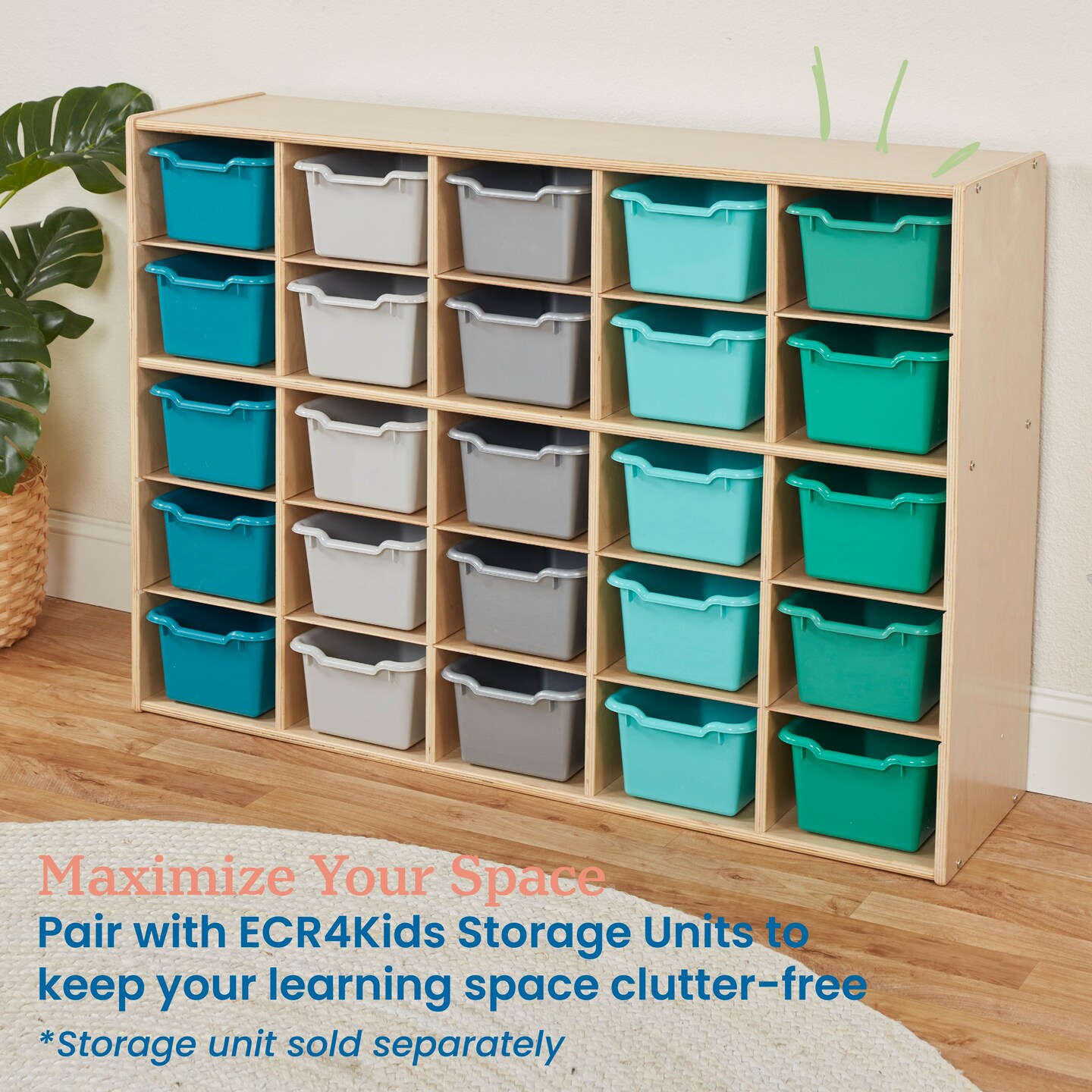 Scoop Front Storage Bins, Multipurpose Organization, 25-Pack