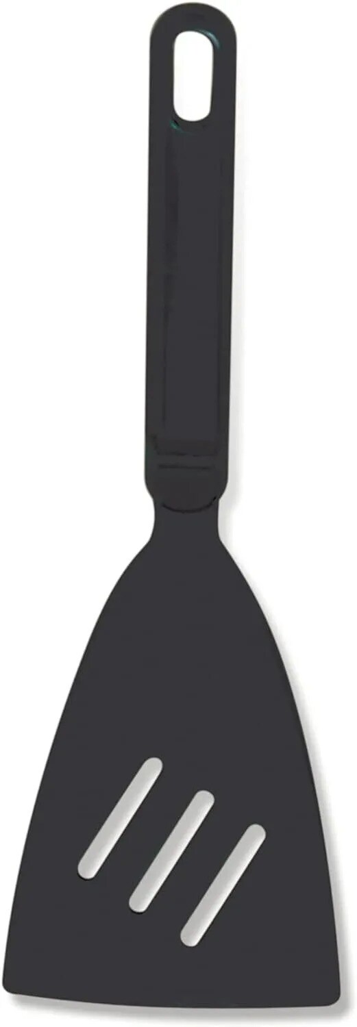 Norpro Heat Resistant Nylon Stir-Fry Spatula with Non-Skid Handle, Black