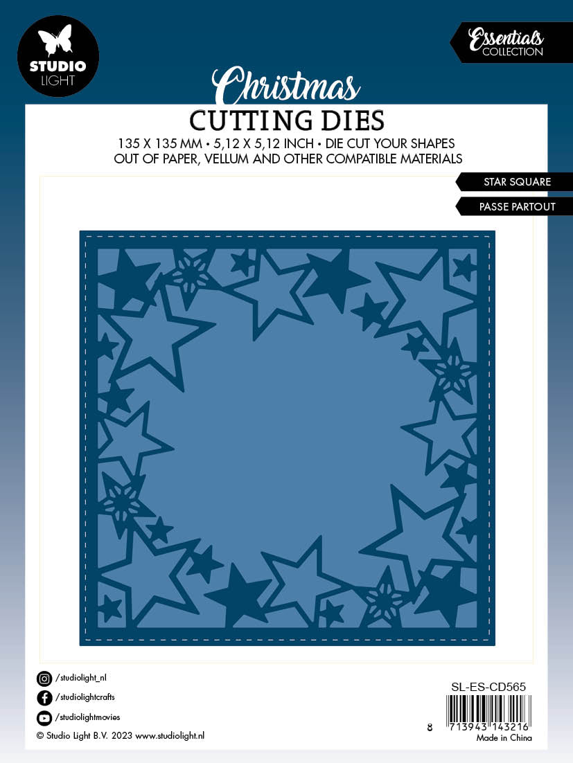 Studio Light SL Cutting Die Star Square Essentials 135x135x1mm 2 PC nr.565