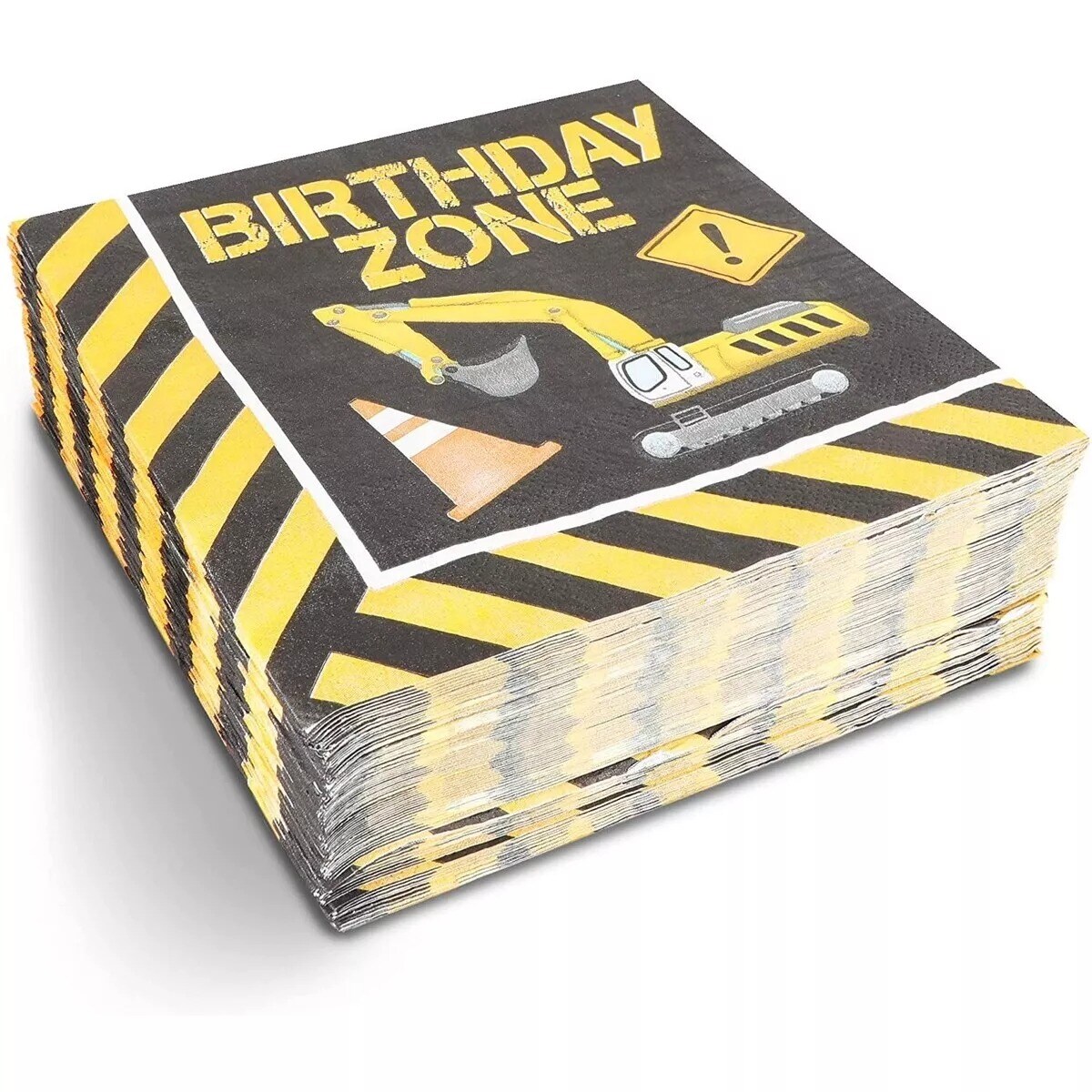 100 Pack Construction Theme Birthday Party Napkins