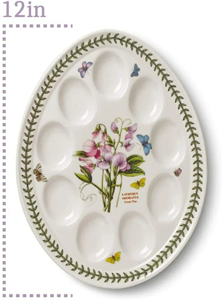 Portmeirion Botanic Garden Sweet Pea Motif Devilled Egg Plate (12 Inches)