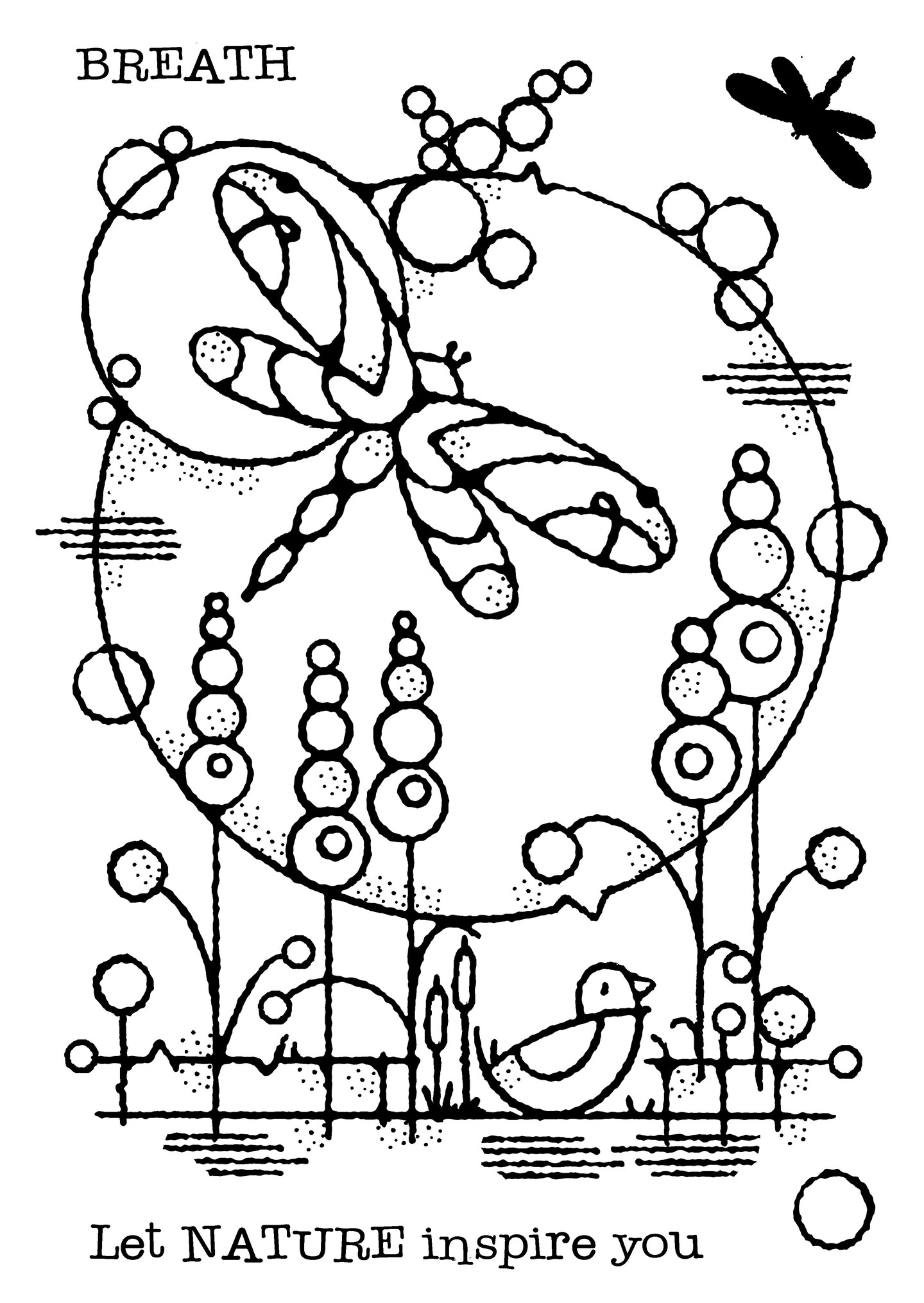 Woodware Craft Collection Woodware Clear Singles Dragonfly Pond 4 in x 6 in Stamp