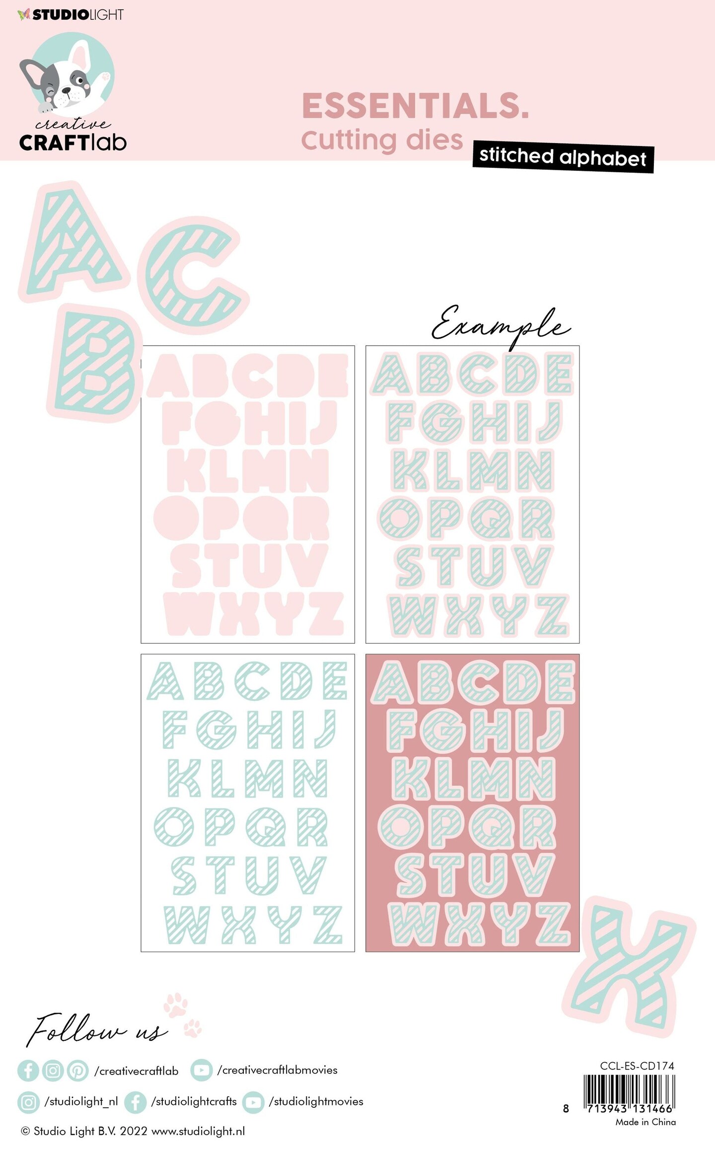 Studio Light CCL Cutting Die Alphabet Lines Friendz 164x265x1mm 1 PC nr.174