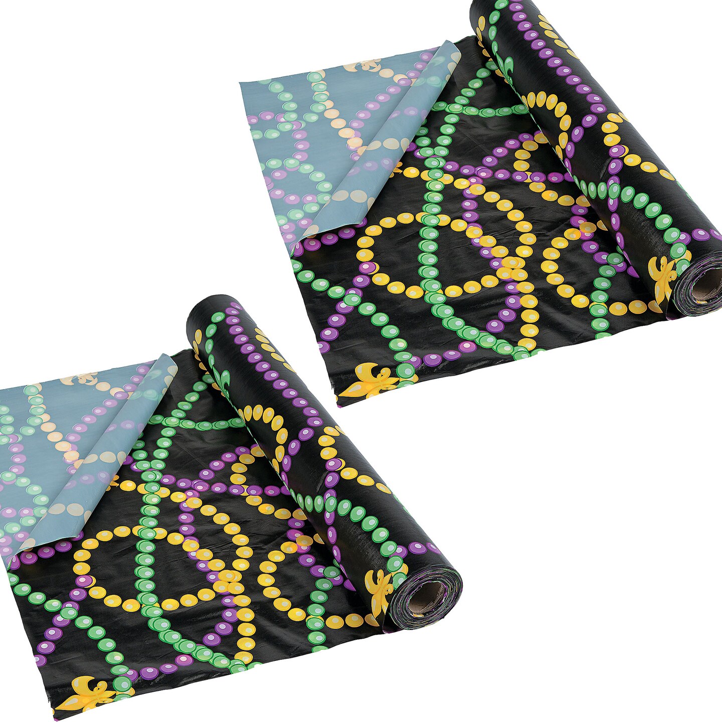 Mardi Gras Beads Plastic Tablecloth Roll 40&#x22; x 100 ft.