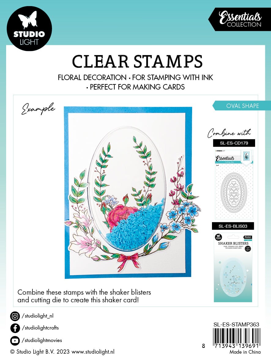 Studio Light SL Clear Stamp Oval Essentials 119x129x3mm 6 PC nr.363