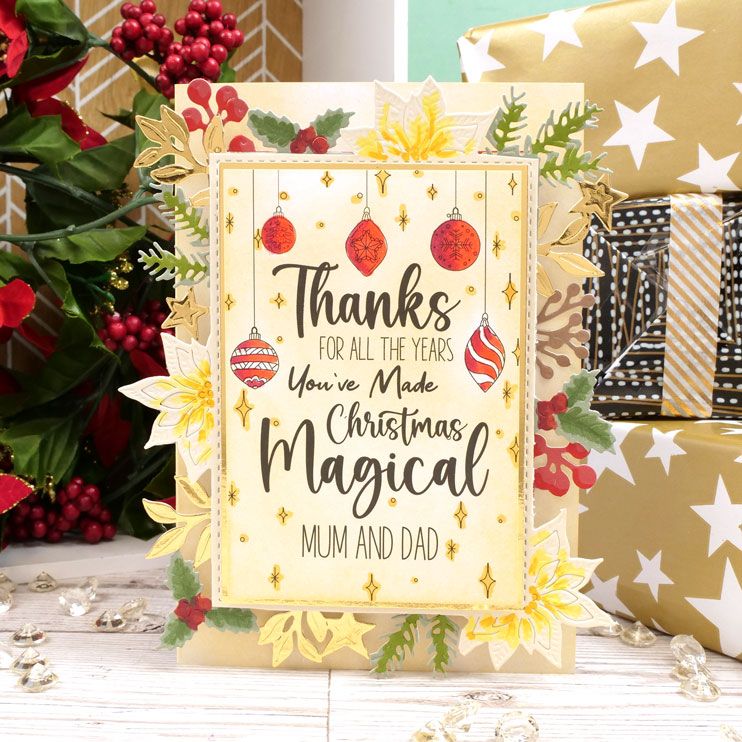 Hunkydory Crafts Moonstone Dies - Festive Foliage Frame